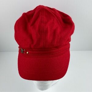 Red Bakerboy Cap Newsboy Hat Elastic Adjustment